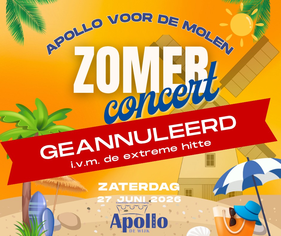 Buitenconcert geannuleerd